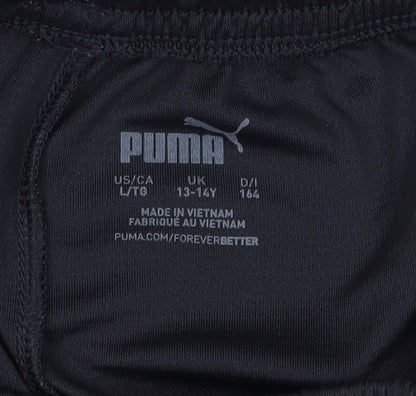 PUMA Boys Black Athletic Football Shorts 13-14 Years