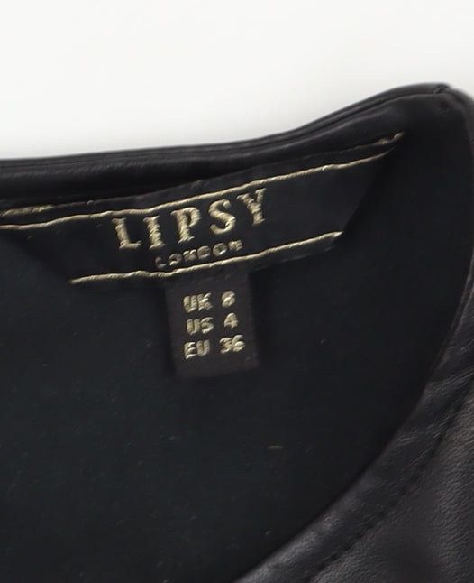 Womens UK Size 6 Lipsy Black  T-Shirt