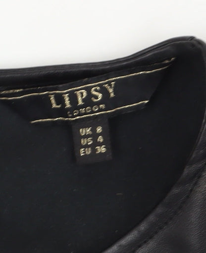 Womens UK Size 6 Lipsy Black  T-Shirt