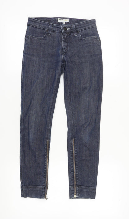 Lee Women's Blue Skinny Jeans Size 26 with Ankle Zips