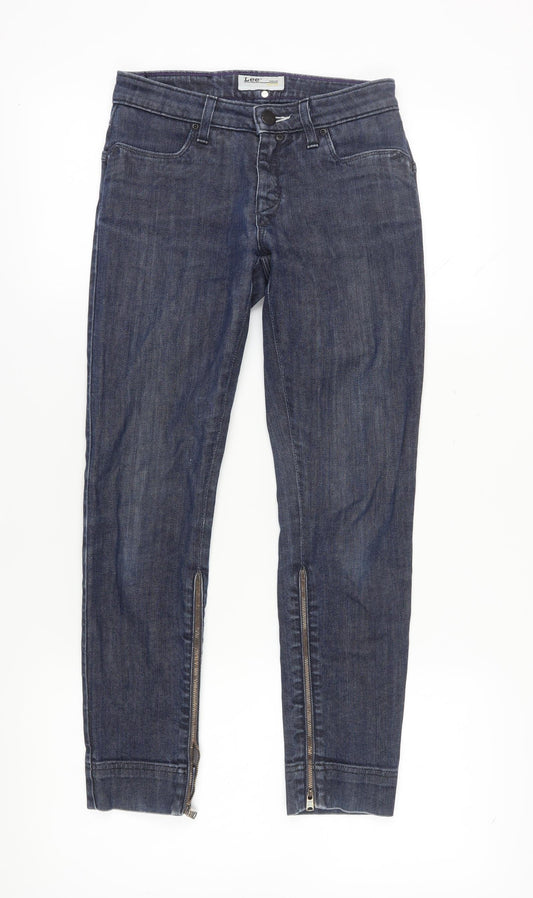 Lee Women's Blue Skinny Jeans Size 26 with Ankle Zips