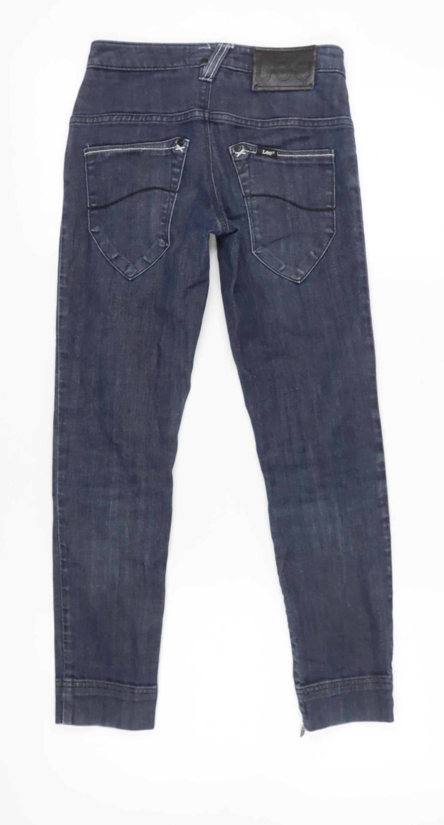 Lee Women's Blue Skinny Jeans Size 26 with Ankle Zips