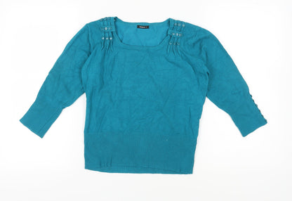 Womens UK Size 10 Roman Blue Pullover Jumper