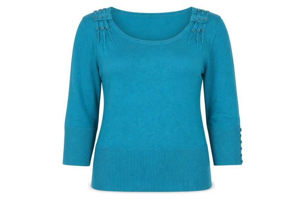 Womens UK Size 10 Roman Blue Pullover Jumper
