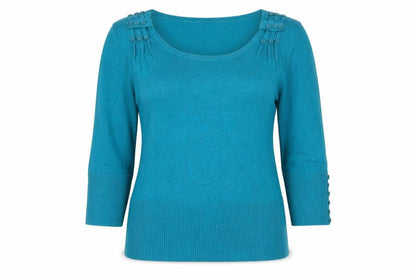 Womens UK Size 10 Roman Blue Pullover Jumper