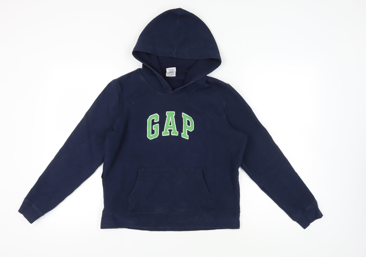 GAP Girls Blue Pullover Hoodie - Size L, Logo Accent