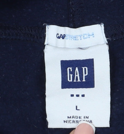 GAP Girls Blue Pullover Hoodie - Size L, Logo Accent
