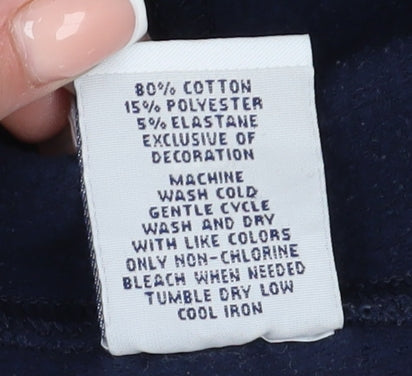 GAP Girls Blue Pullover Hoodie - Size L, Logo Accent