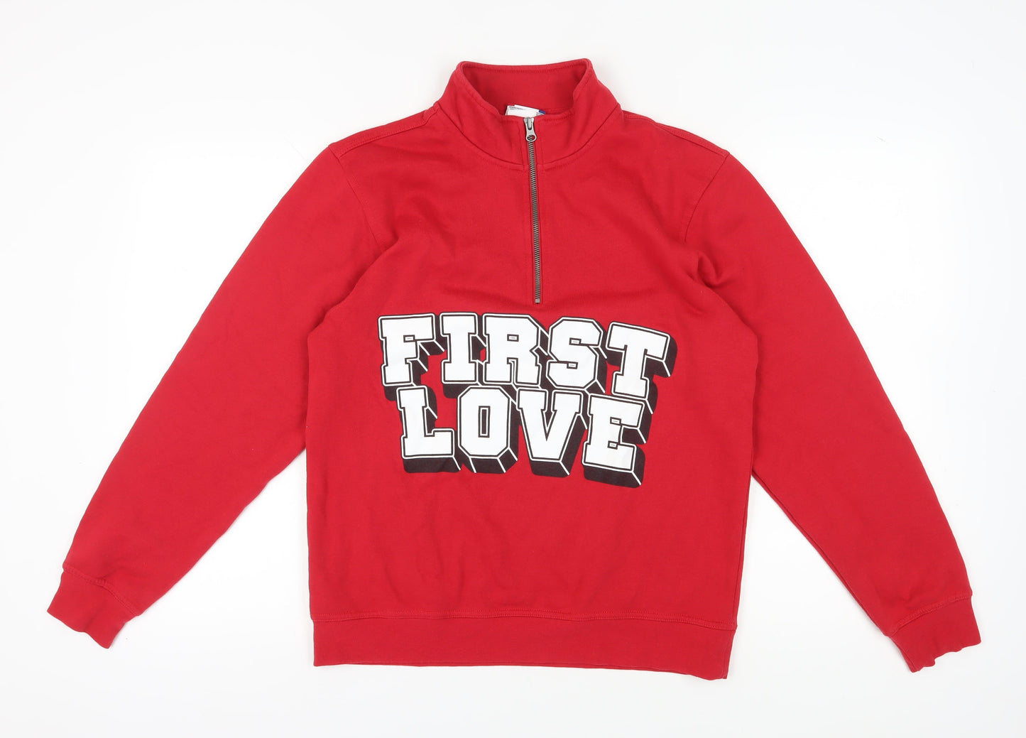 Clique Red Unisex Sweatshirt, Medium, Mock Neck, Graphic