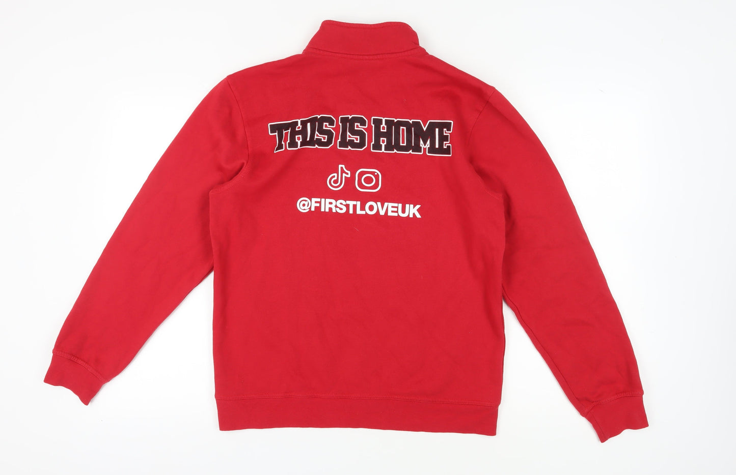 Clique Red Unisex Sweatshirt, Medium, Mock Neck, Graphic