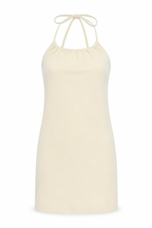 NA-KD Women's Beige XS Halter Slip Dress