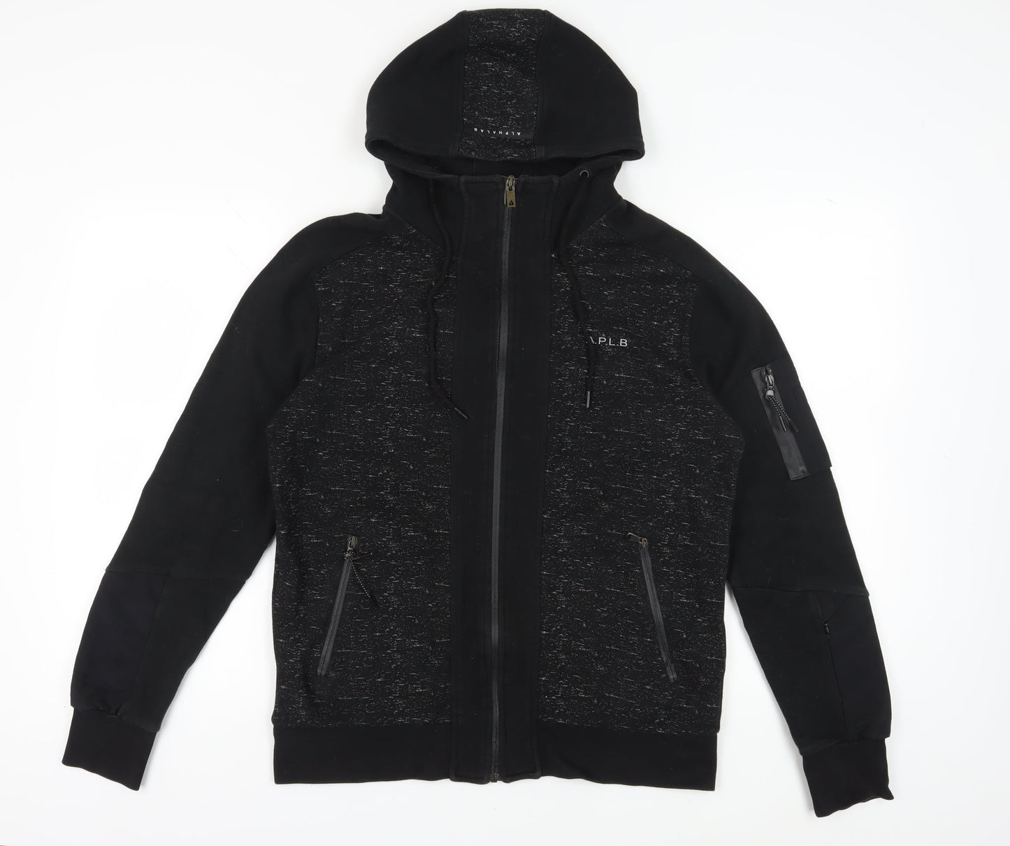 Alphalab Men's Black Full Zip Hoodie M