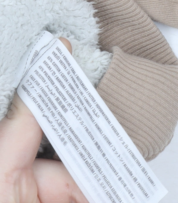 Hollister Women's Beige Full Zip Hoodie Medium