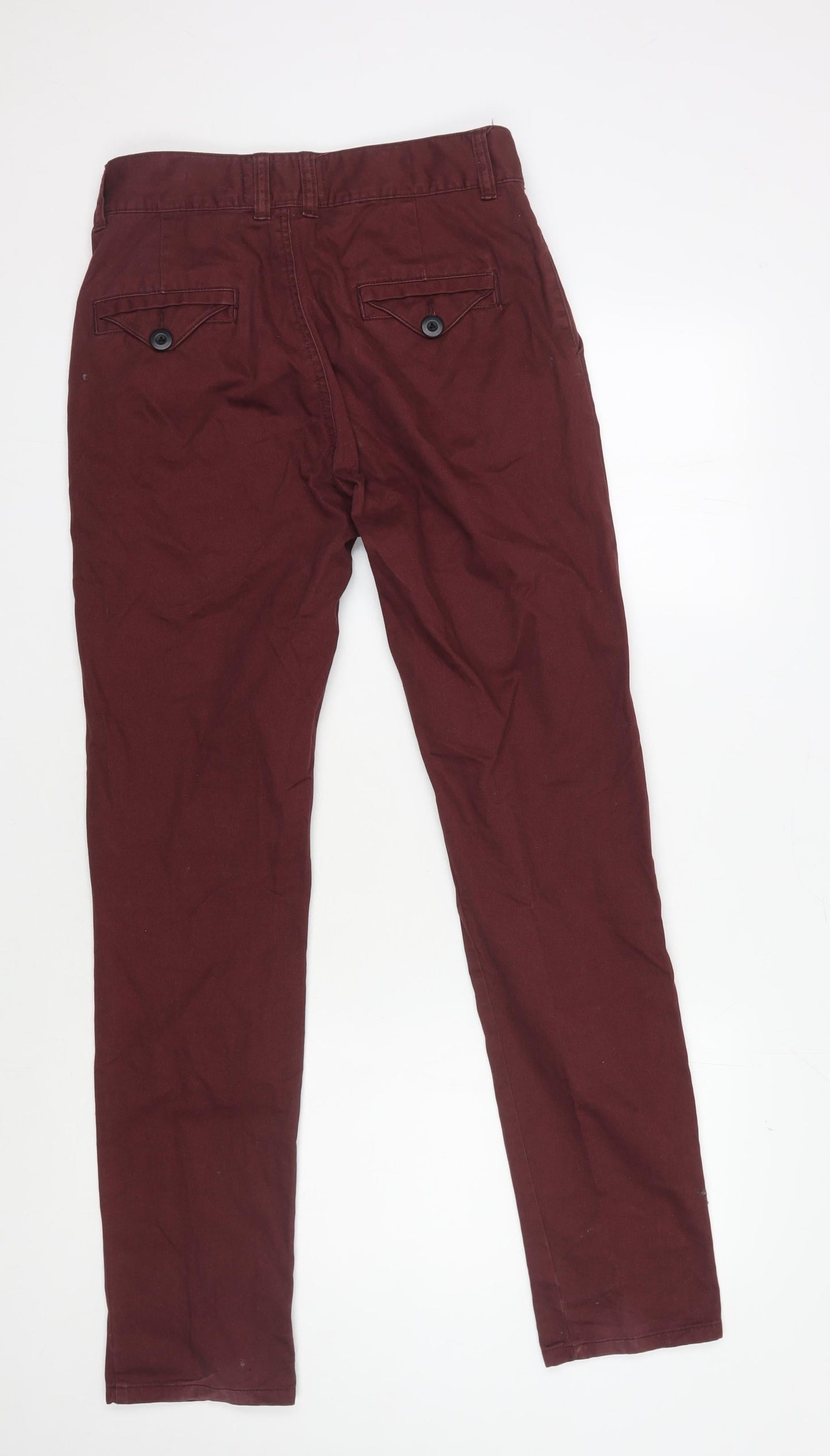 Mens UK Size M Bellfield Regular Fit Chino Red Trousers