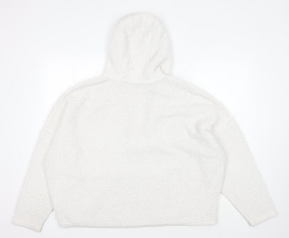 Ellesse Women's White Fleece Hoodie UK 14 - New