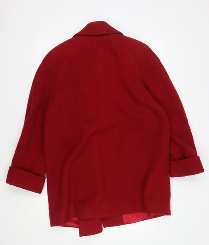 Womens UK Size 14 Essentials Red Pea Coat