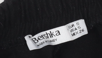 Bershka Women's Black Straight Trousers