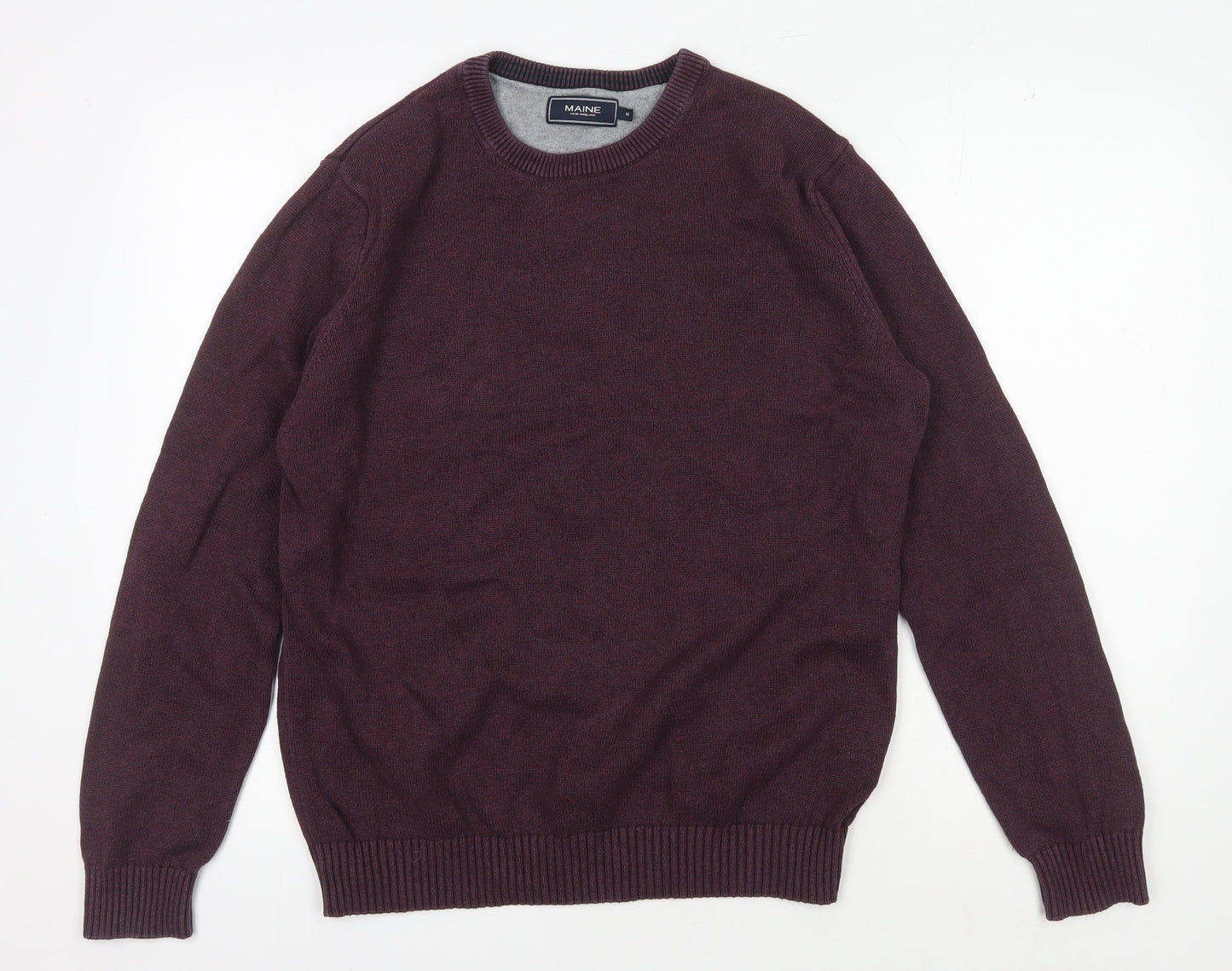 Maine Men's Purple Cotton Pullover Jumper M