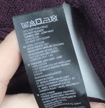 Maine Men's Purple Cotton Pullover Jumper M