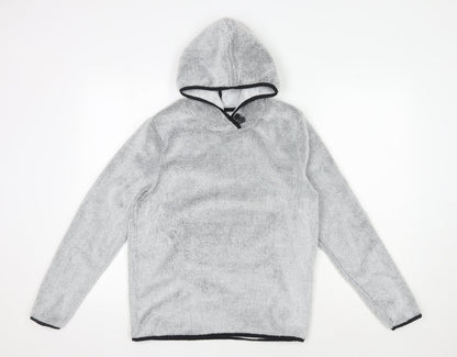 Crane Women's Grey Fleece Pullover Hoodie Size 8