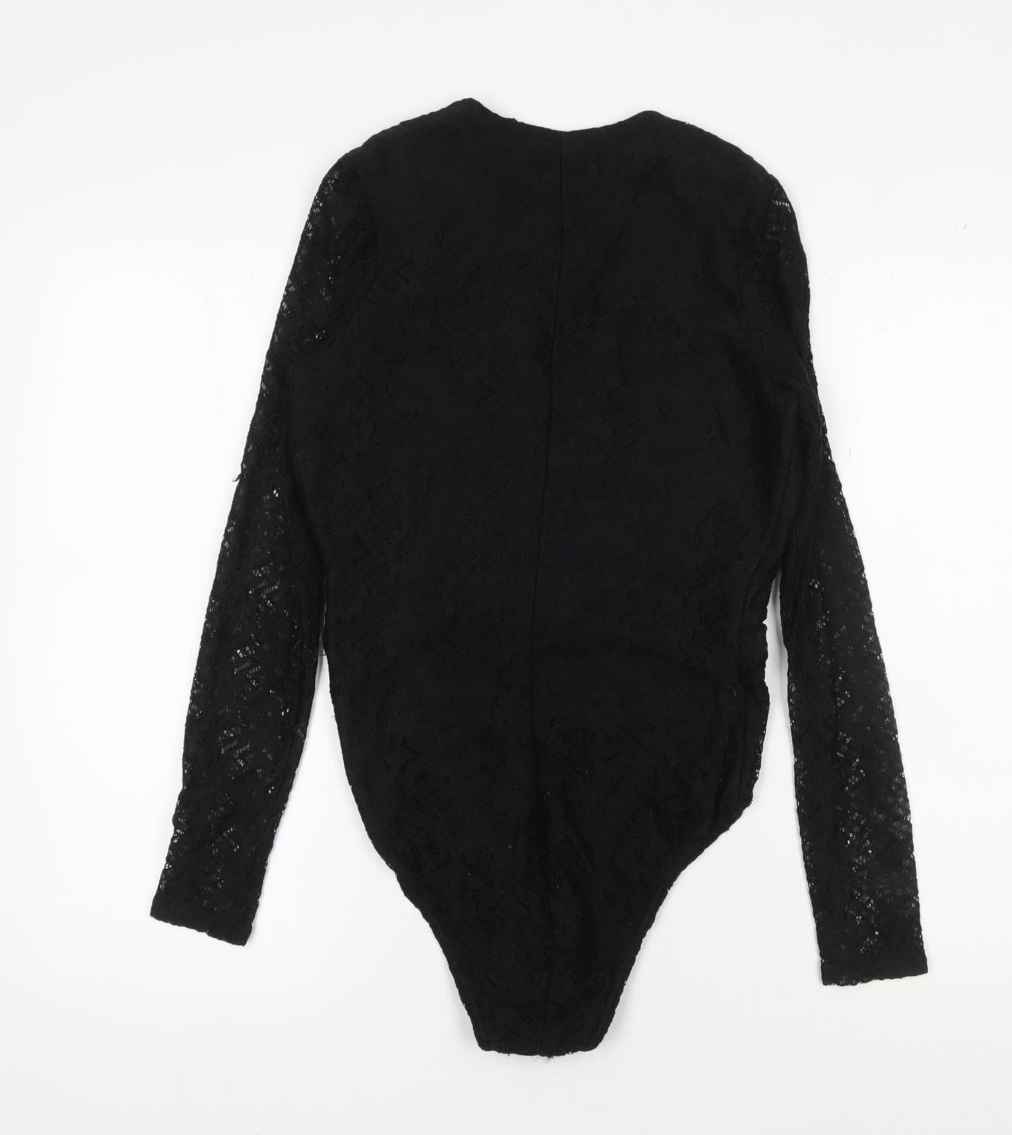 Womens UK Size 10 River Island Black Wrap Blouse