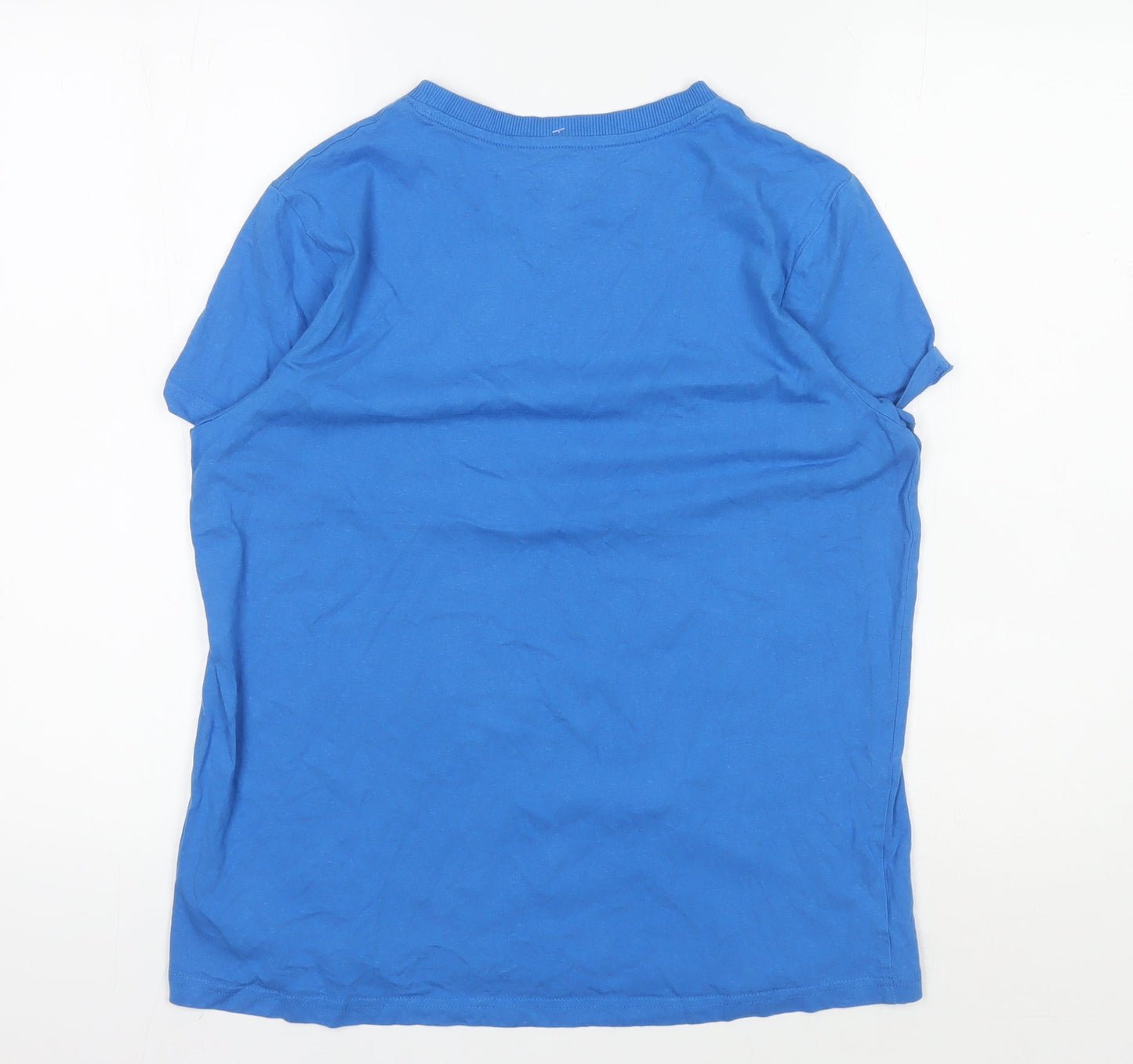 Womens UK Size S Disney Blue Basic T-Shirt