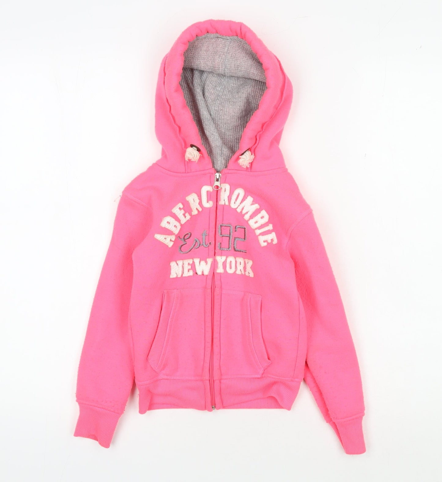 Abercrombie Girls Pink Hoodie 2 Years Full Zip Logo Fleece
