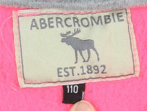 Abercrombie Girls Pink Hoodie 2 Years Full Zip Logo Fleece
