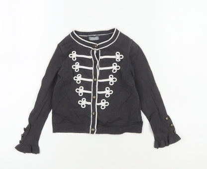 Next Girls Black Cardigan, Age 4 Years, Button Accents
