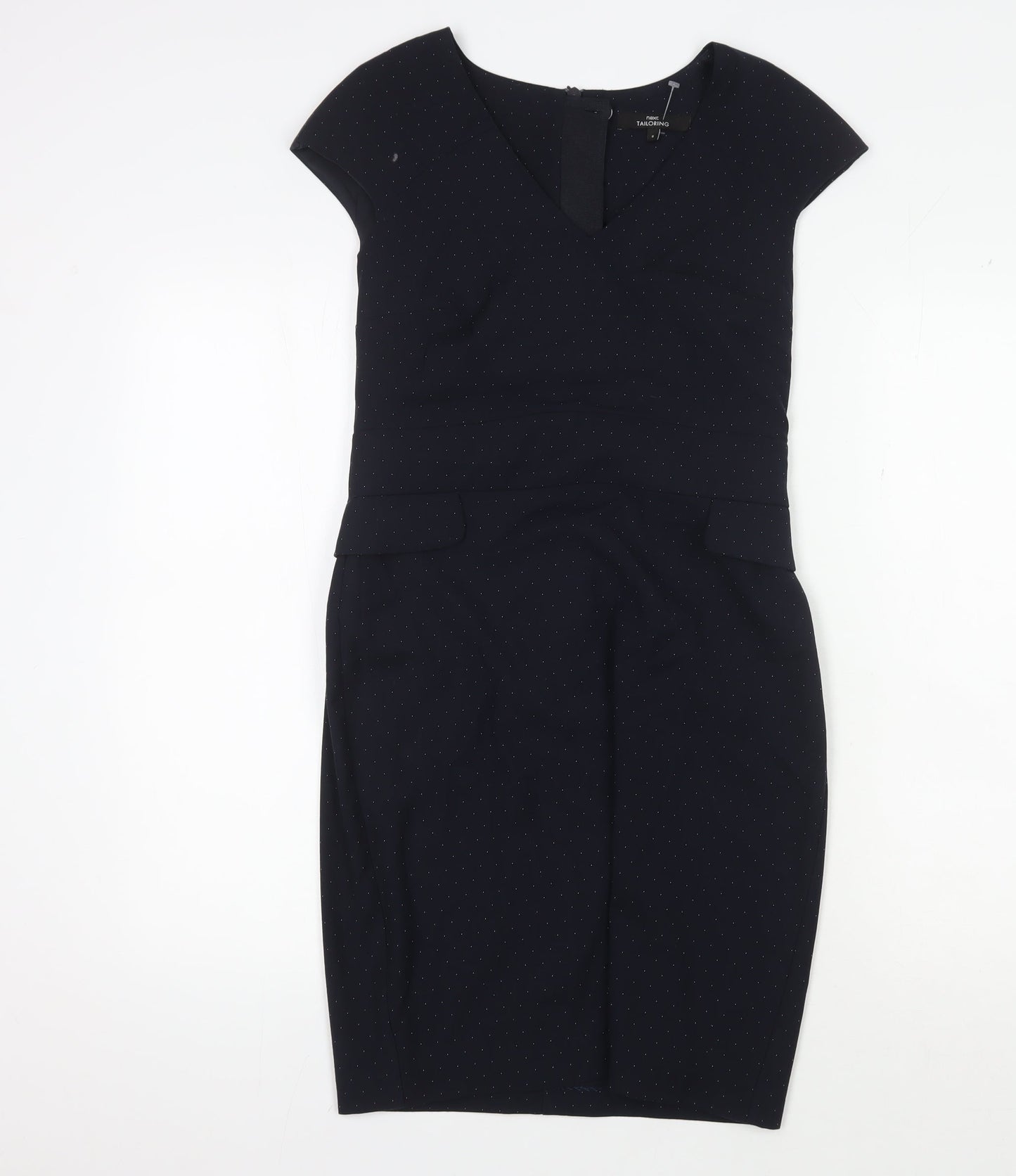 Next Women's Black V-Neck Sheath Dress, Size 8, Workwear
