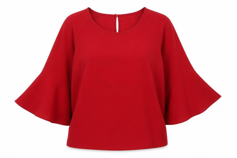 Womens UK Size 12 Damart Red Basic Blouse
