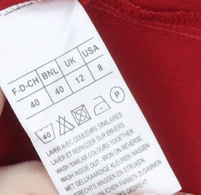 Womens UK Size 12 Damart Red Basic Blouse
