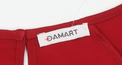 Womens UK Size 12 Damart Red Basic Blouse
