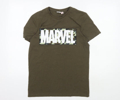 Marvel Men's Green M T-Shirt, Short Sleeve, Comic Print