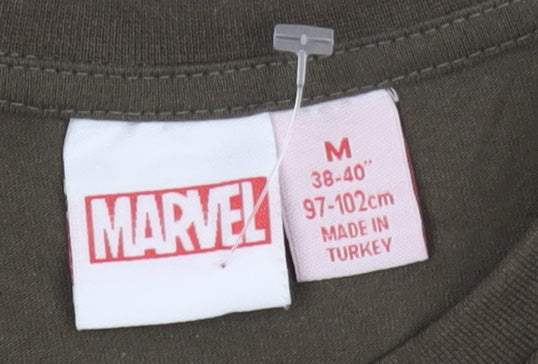 Marvel Men's Green M T-Shirt, Short Sleeve, Comic Print