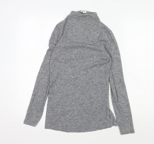 Womens UK Size 8 River Island Grey Basic T-Shirt