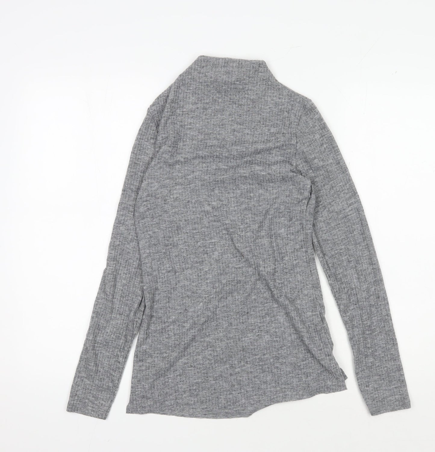 Womens UK Size 8 River Island Grey Basic T-Shirt