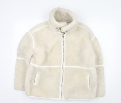 QED LDN Women's Ivory Fleece Jacket Size 10