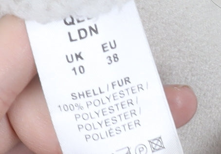 QED LDN Women's Ivory Fleece Jacket Size 10