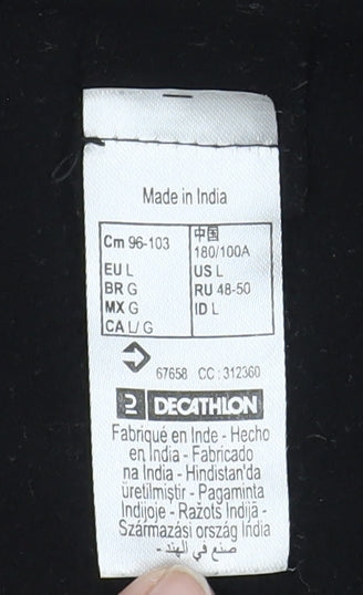 Decathlon Unisex Black Fleece Zip Sweatshirt Size L