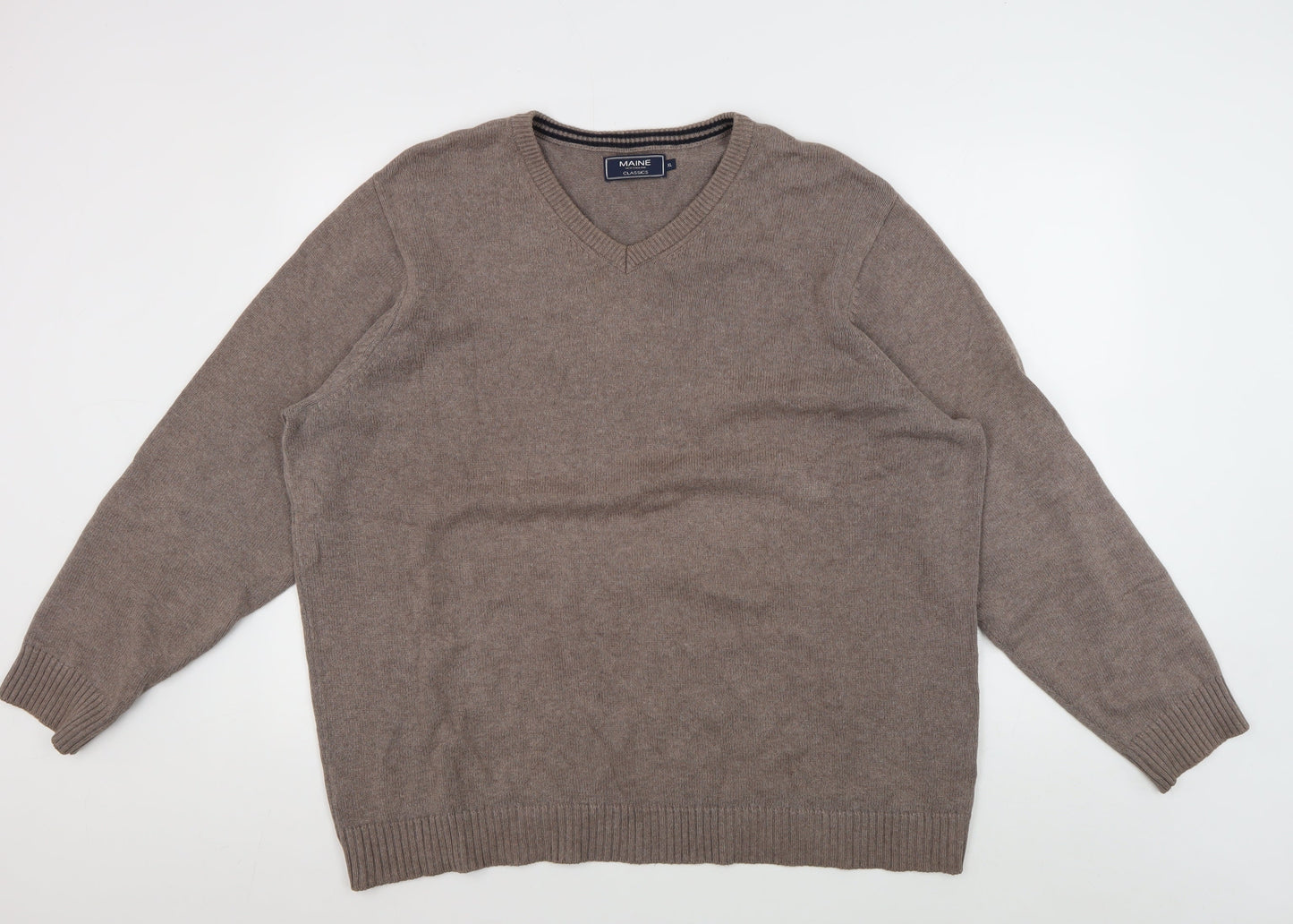 Maine New England Men's Brown XL V-Neck Pullover