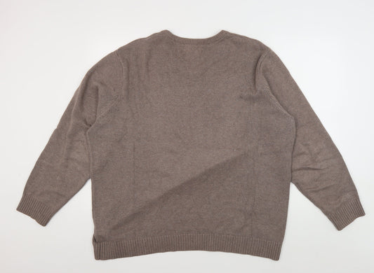 Maine New England Men's Brown XL V-Neck Pullover