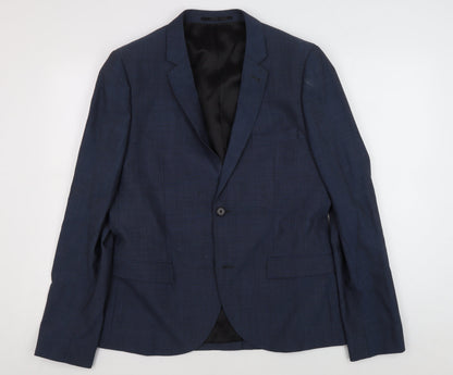 Mens UK Size 40 Topman Regular Blue Suit Jacket