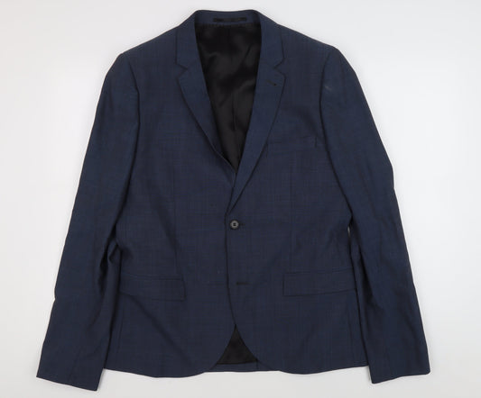 Mens UK Size 40 Topman Regular Blue Suit Jacket