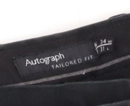 Marks and Spencer Men's Black Slim Trousers