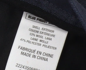 Topman Men's Blue Wool Trousers, Size 34S, Flat Front