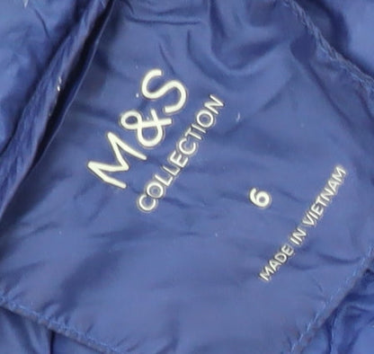 Womens UK Size 6 Marks and Spencer Blue Puffer Jacket