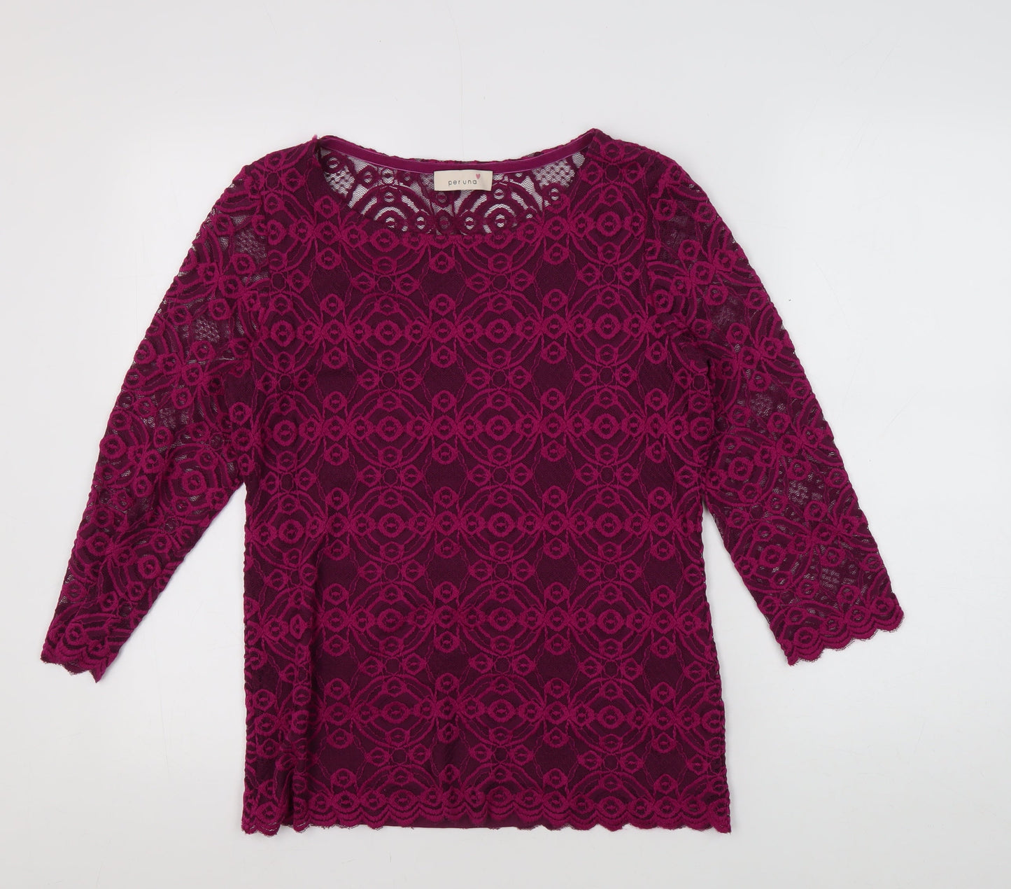Womens UK Size 10 Marks and Spencer Purple Lace Blouse