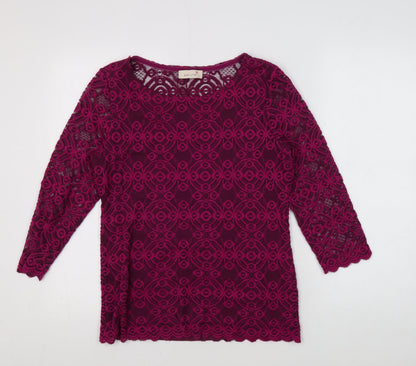 Womens UK Size 10 Marks and Spencer Purple Lace Blouse