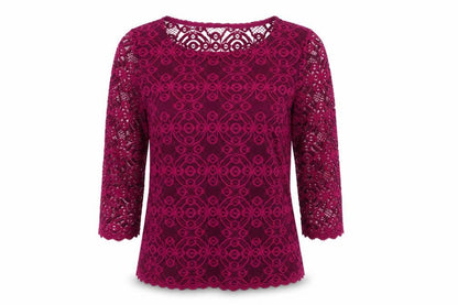 Womens UK Size 10 Marks and Spencer Purple Lace Blouse